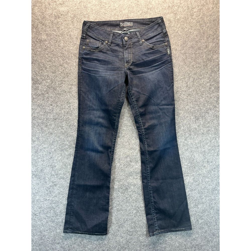 Silver Jeans Women's‎ 30x31 17" Bootcut Dark Blue Stretch Denim Jeans